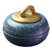 dramatic traditional Curling Stone Gliding on Ice Isolated with Smooth Texture authentic png