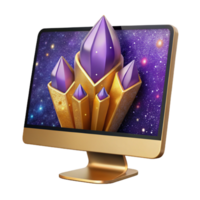 vibrant rustic Desktop Computer Front View Transparent Background high quality png