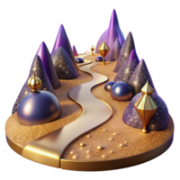 magnificent vintage Desert Path with Distant Mountains Isolated original png