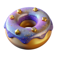 extraordinary modern Donut Isolated with Sprinkles and Transparent Background high resolution png