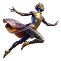 beautiful traditional Dynamic Dancer Leaping Forward Cutout with Dramatic Lighting detailed png