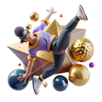 serene abstract Dynamic Breakdance Pose Cutout with Energetic Angle authentic png
