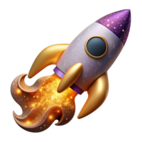 impressive modern Dynamic Rocket Launch Cutout with Fiery Plume high resolution png