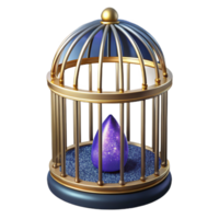 wonderful minimalist Empty Birdcage Isolated on Transparent Background with Metal Bars premium png