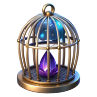 magnificent modern Empty Birdcage Isolated on Transparent Background with Metal Bars png