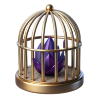 serene abstract Empty Birdcage Isolated on Transparent Background with Metal Bars authentic png