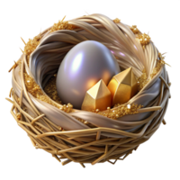 elegant classic Empty Bird Nest Isolated on Transparent Background with Twigs png