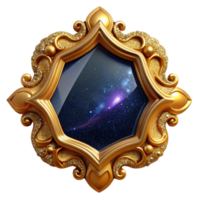 stunning artistic Empty Picture Frame Cutout with Ornate Gold Design high quality png