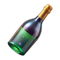 wonderful rustic Empty Wine Bottle Isolated on Transparent Background with Green Glass exclusive png