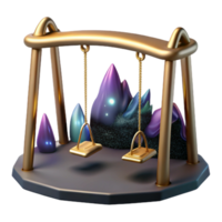 vibrant contemporary Empty Swing Set in Dark Playground Cutout exclusive png
