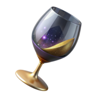 serene traditional Empty Wine Glass Angled View Isolated professional png