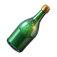 serene modern Empty Wine Bottle Isolated on Transparent Background with Green Glass high quality png
