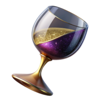serene artistic Empty Wine Glass Angled View Isolated exclusive png