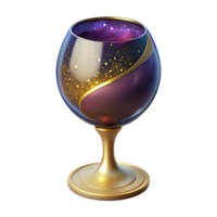 elegant abstract Empty Wine Glass Side View Isolated Element original png