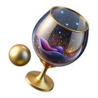 serene contemporary Empty Wine Glass Top View Isolated on Transparent Background exclusive png