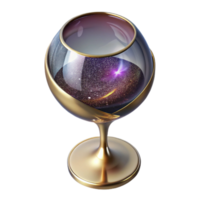 wonderful vintage Empty Wine Glass Top View Isolated on Transparent Background professional png