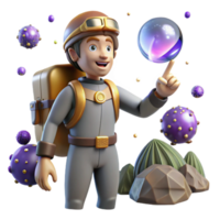 impressive traditional Explorer Gesturing Towards Horizon Isolated png