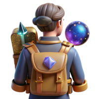 dramatic minimalist Explorer with Backpack Facing Forward Cutout detailed png