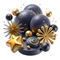 serene classic Festive Background with Fireworks and Confetti Cutout high resolution png