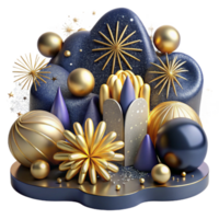 elegant rustic Festive Background with Fireworks and Confetti Cutout authentic png