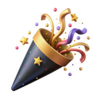magnificent abstract Festive Party Popper with Confetti Explosion Isolated png