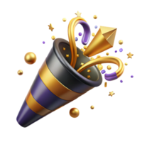 wonderful artistic Festive Party Popper with Confetti Explosion Isolated professional png