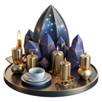 stunning rustic Festive Table Setting with Decorations Isolated Element genuine png