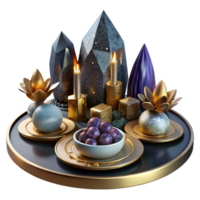 vibrant rustic Festive Table Setting with Decorations Isolated Element professional png