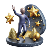magnificent abstract Figure Reaching for Stars Cutout authentic png
