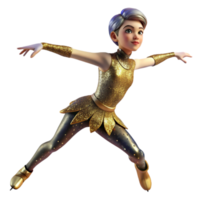 vibrant classic Figure Skater Striking a Pose Isolated Element with Graceful Lines high resolution png