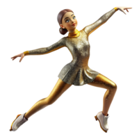 magnifique artistique figure patineur frappant une pose isolé élément avec gracieux lignes haute résolution png