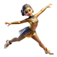 magnifique Créatif figure patineur frappant une pose isolé élément avec gracieux lignes authentique png