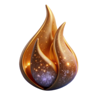 dramatic minimalist Fire Flame with Shadows Transparent Background premium png