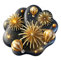 elegant abstract Fireworks Display Sparkling Gold Transparent authentic png