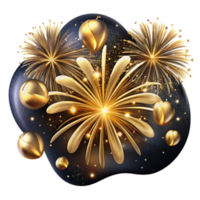 beautiful rustic Fireworks Display Sparkling Gold Transparent high quality png
