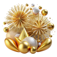 magnificent traditional Fireworks Display Sparkling Gold Transparent high resolution png