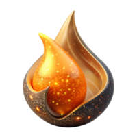 elegant abstract Flame with Orange Glow Isolated high resolution png