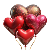 wonderful contemporary Floating Balloons Heart Shaped Red Isolated original png