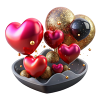 wonderful rustic Floating Balloons Heart Shaped Red Isolated high quality png