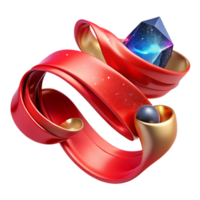 dramatic contemporary Flowing Red Ribbon Transparent Background png