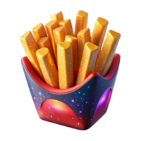 impressive rustic Fries Cutout with Ketchup and Isolated Background png