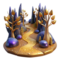magnificent creative Forest Path with Fallen Leaves Isolated high quality png