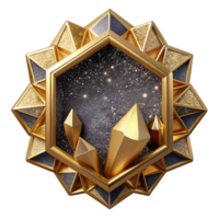 wonderful abstract Geometric Border Isolated with Gold Frame authentic png