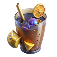 wonderful traditional Glass of Iced Tea with Lemon Wedge Cutout Transparent Background high resolution png
