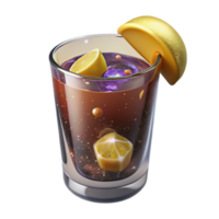 magnificent creative Glass of Iced Tea with Lemon Wedge Cutout Transparent Background authentic png