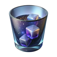 extraordinary abstract Glass of Water with Ice Cubes Angled View Isolated Element professional png