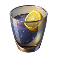 wonderful rustic Glass of Water with Ice Cubes Angled View Isolated Element original png