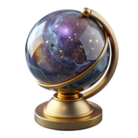 elegant rustic Globe Rotating Side View with Transparent Background high resolution png