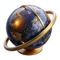 stunning minimalist Globe Rotating Side View with Transparent Background genuine png