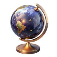 impressive artistic Globe with Stand Angled View Transparent Cutout detailed png